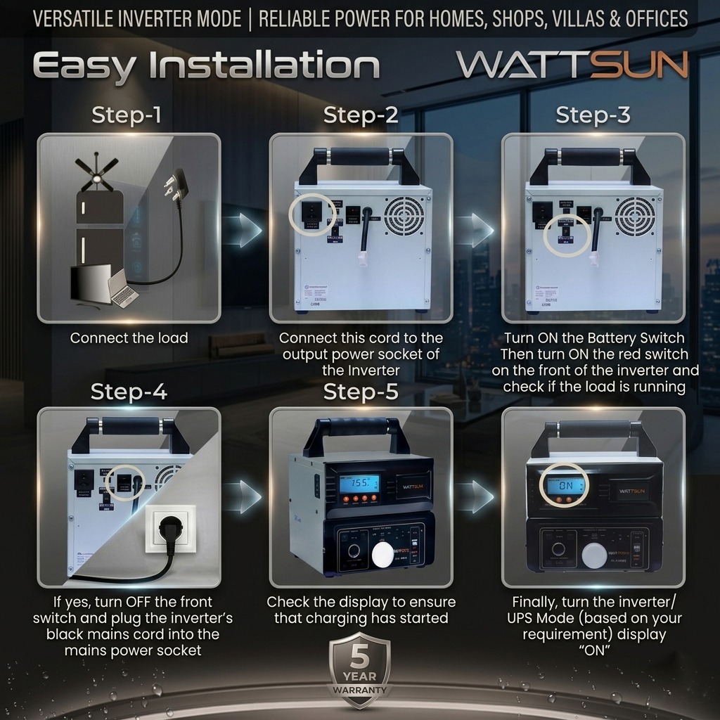 1450VA Inverter with In-Built Lithium Battery, PL-1450W